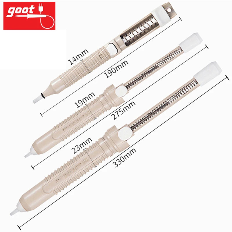 Japan GOOT GS Desoldering Pump Large Medium Small Sizes Self-Cleaning Anti-Static Manual Solder Sucker Light Strong Repair Tools