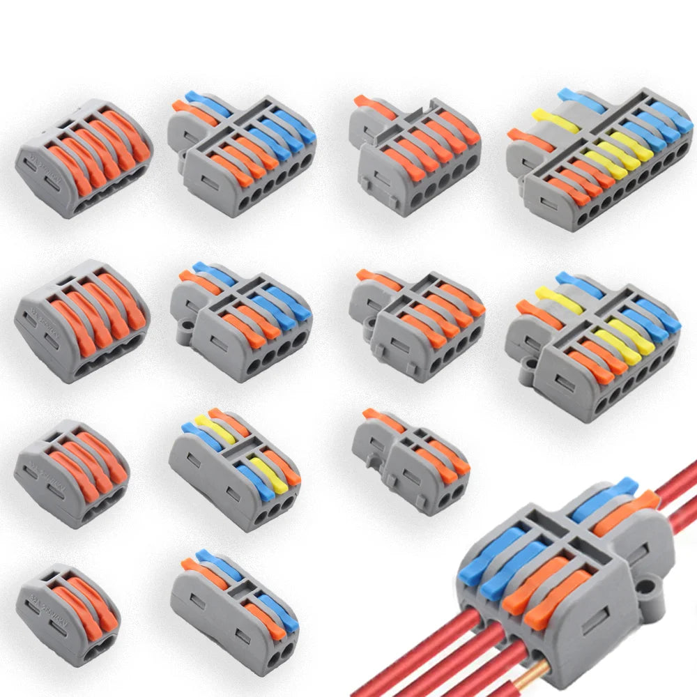 10/50/100PCS Push-in Electrical Wire Terminal Block Connector Fast Universal Lever Wire C Docking Electrical Connection 32A 250V