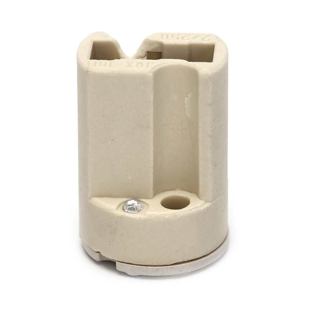 10pcs G9 Ceramic Lamp Holder, White G9 Halogen Light Bulb Base Socket with Ring,G9 Light Base Socket Kit Adapter