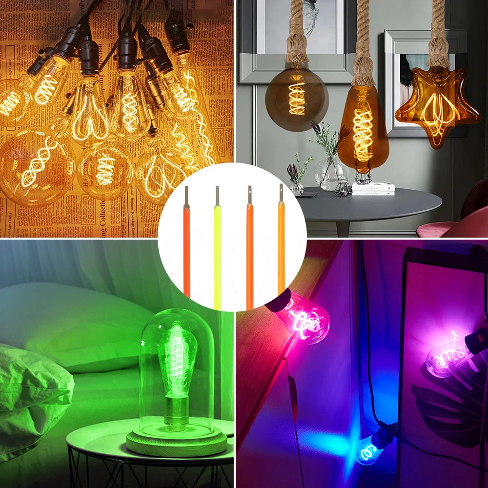 30mm~1200mm Long Flexible COB LED Filament for DIY Lamp Parts DC 3V/9V12V/24V Diode Pink Warm White Cool Red Blue Green Purple