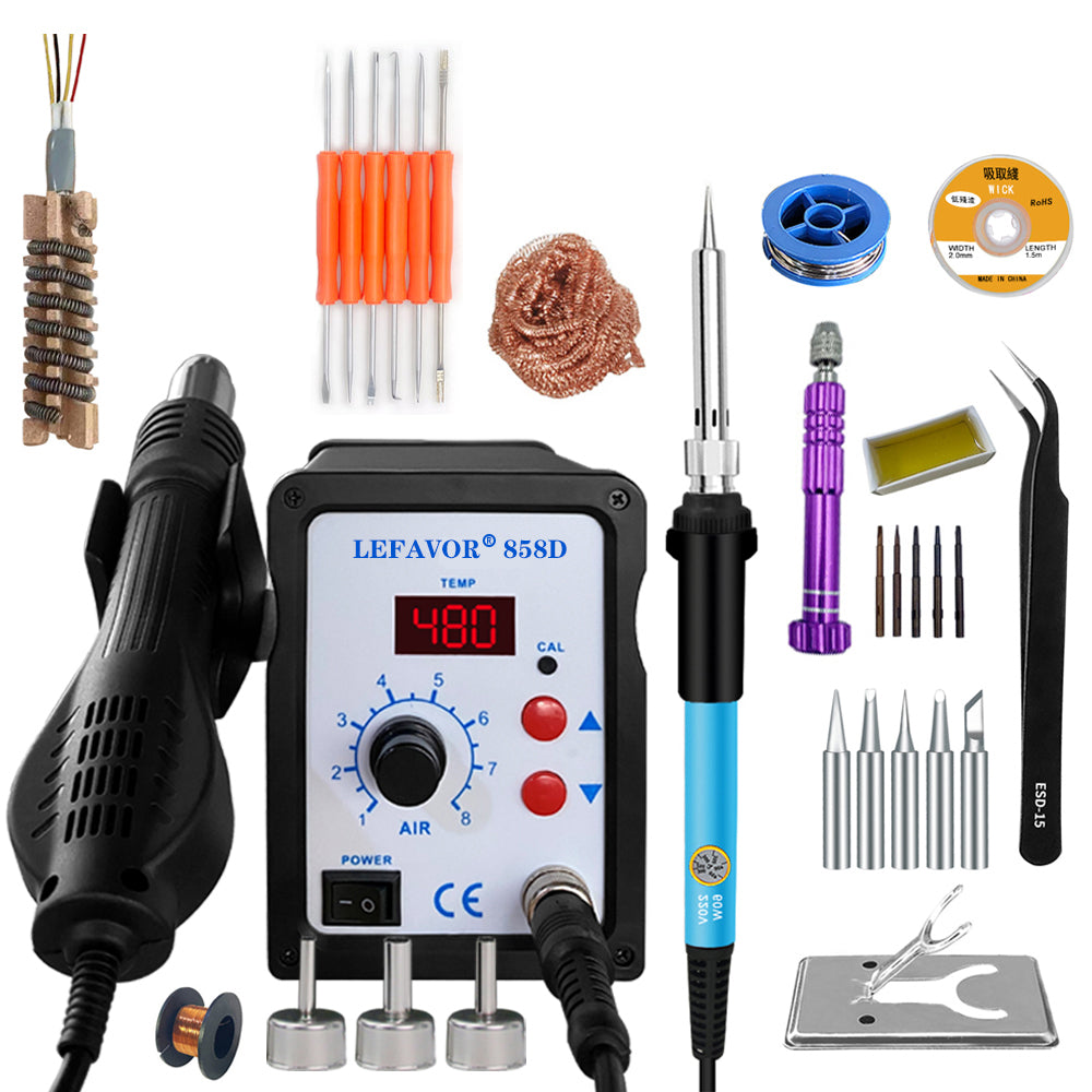 858D Hot Air Gun BGA Soldering Rework Station Blower Hair Dryer Hairdryer Soldering Heat Gun 220V 110V  SMD SMT Welding Repair