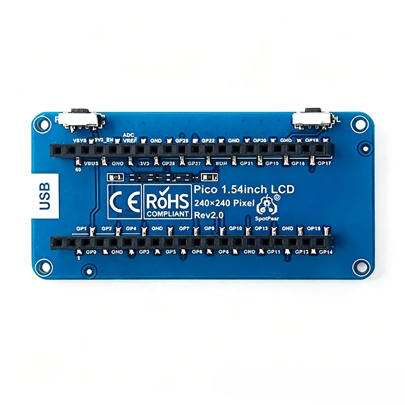 Raspberry Pi Pico 1.54 Inch LCD Game Module 240×240 IPS ST7789 Display DIY Game Console Expansion Board For Pico/Pico 2/Pico 2 W