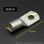 SC Type Wire Nose Terminal SC6 SC10 SC16 SC25 SC35 Bare Copper Battery Block Lugs Hole ID6/8/10/12mm Crimp Wire Connector