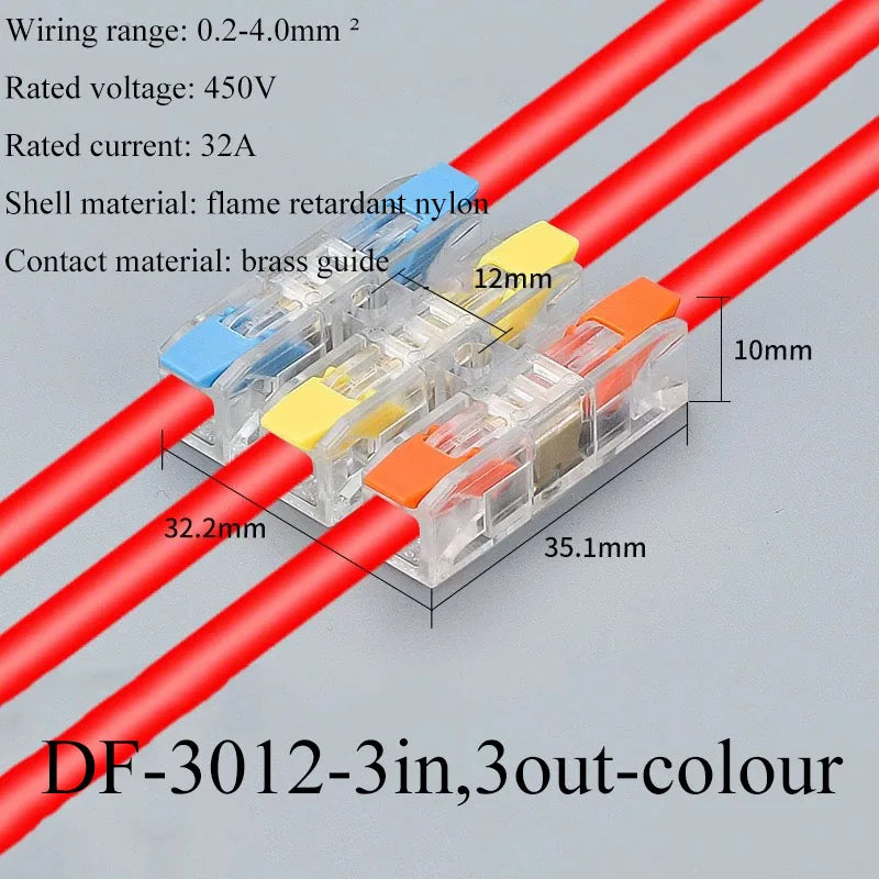Connector Terminal Blocks Fast Cable Terminals Crimp Push-type Multiple-in Multiple-Outlet Wire Docking LED Terminals