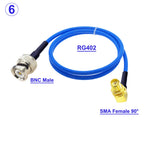 RG402 BNC Male to BNC/SMA Male Connector 50ohm BNC to SMA for Semi-Felxible 0.141 RG402 RF Coaixal Cable High Frequency Test