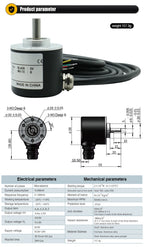 Photoelectric Incremental Rotary Encoder ZSP3806 2‑Phases Shaft 6mm Industrial Automation Equipment Encoder