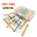 Metal Film Resistor Assortment Kit 300/600PCS 30 Values 1/4W 0.25W 1% Tolerance 10Ω~1MΩ High Precision Resistors for Arduino
