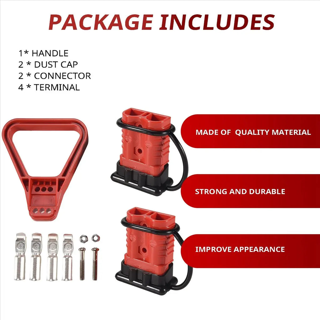 #17V Energy storage connector,2Pcs 175A 1/0 AWG Battery Power Connector for Anderson Connector for Car (Red)
