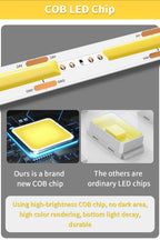 Linear regulável 24v 12v cob luzes de tira led 8mm 320leds/m fita flexível led para decoração do quarto 3000k 4000k 6000k 1m 5m