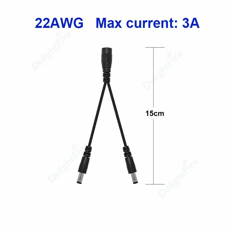 Splitter DC Power Cable 1 To 2/3/4/5/6/8 Way 5V 12V Male Female 5.5x2.1mm DC Plug Extension Wire For LED Strip Light Camera CCTV