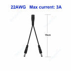 Splitter DC Power Cable 1 To 2/3/4/5/6/8 Way 5V 12V Male Female 5.5x2.1mm DC Plug Extension Wire For LED Strip Light Camera CCTV