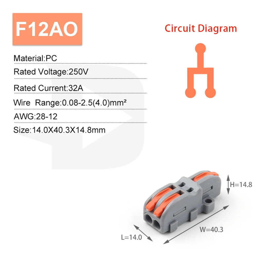10/100PCS Electrical Cable Connector 1 in Multiple out Quick Wire Terminal Block 2/3/4/5Pin Push in Lever Connectors 0.08-4.0mm2