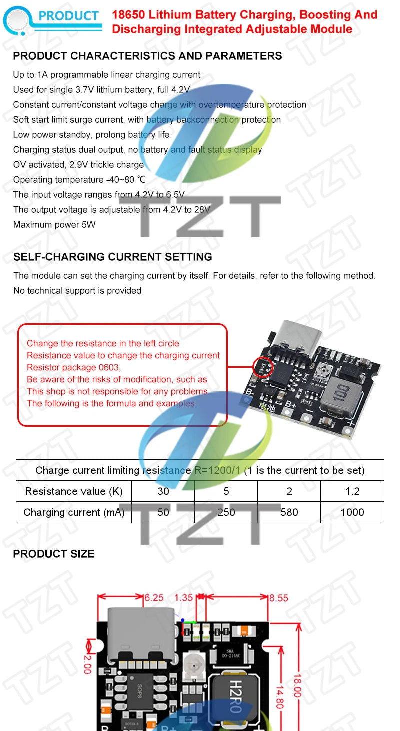 1/2/5PCSType-C USB Lithium Li-ion 18650 3.7V 4.2V Battery Charger Board DC-DC Step Up Boost Module TP4056 DIY Kit Parts