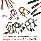 5PCS GH1.25 2P-6Pin to Dupont 2.54-1P Male/Female Cable Electronic Wire Connector for Pixhawk 6C 6X Pixhawk 4 Pixracer CUAV Cube