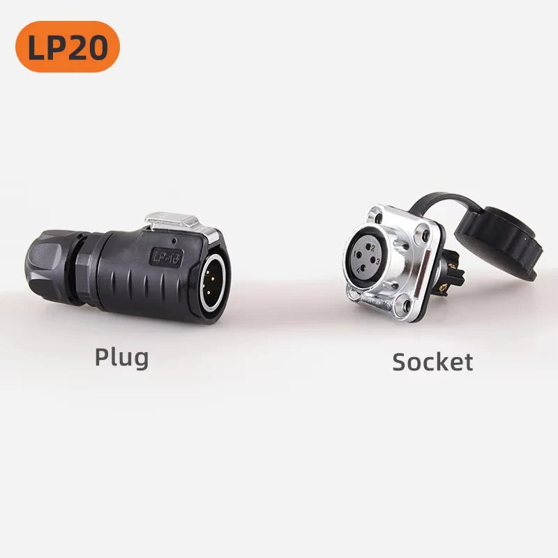 ZHQCN LP20 Waterproof IP68 Fireproof Convenient And Quick 2/3/4/5Pin Plug And Socket Aviation Connector Square Panel Mount