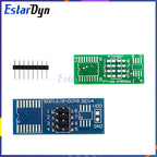 CH341 CH341A/CH341B Programmer 1.8V/3.3V/5V USB EEPROM Flash BIOS Burner for 24CXX/25CXX/93CXX with SOIC8 Test Clip & Adapter
