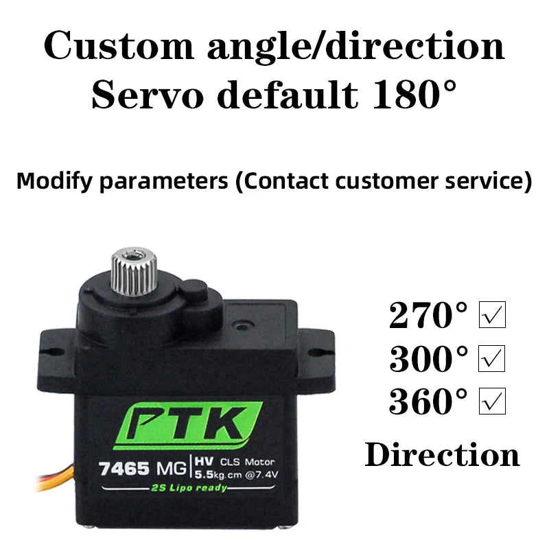 PTK 7465W MG Waterproof servo Metal gear 9g micro servo 5mm 180° robotic model aircraft fixed wing digital servo
