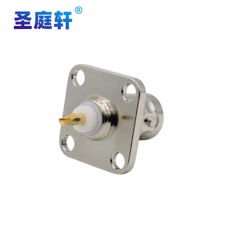 Q9 BNC Female 4Holes Flange Connector BNC Female Jack with 4 Holes Flange Panel Chassis Mount Coaxial Solder Brass Nickel Plated