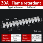 12 Position Barrier Screw X3-1012 Nylon Plastic Terminal Block 20A Transparent White Copper 380V Wire Connector Dual Row
