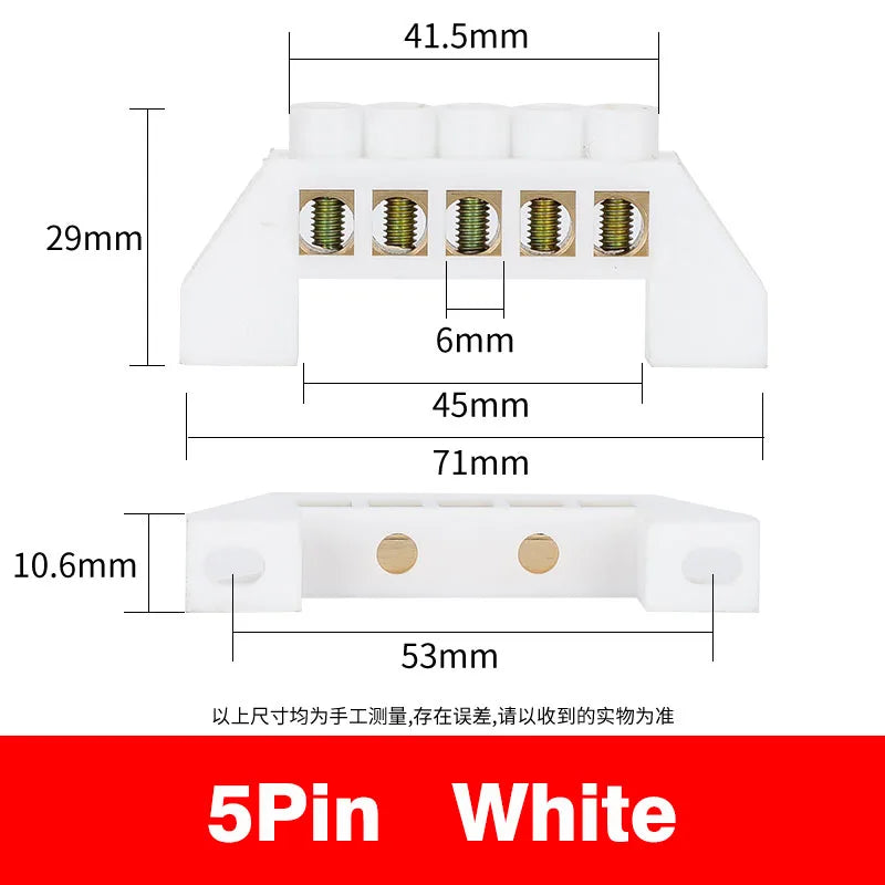 Bridge Type Zero Line Ground Bar Grounding Copper Bar Distribution Box to Zero  Terminal Block Connector Earth Neutral 5-12 Hole
