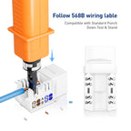 ZoeRax RJ45 Cat6 Keystone Jacks Slim Profile 1/10/30-Pack, 90-Degree Ethernet Punch Down Keystone Jack Adapter
