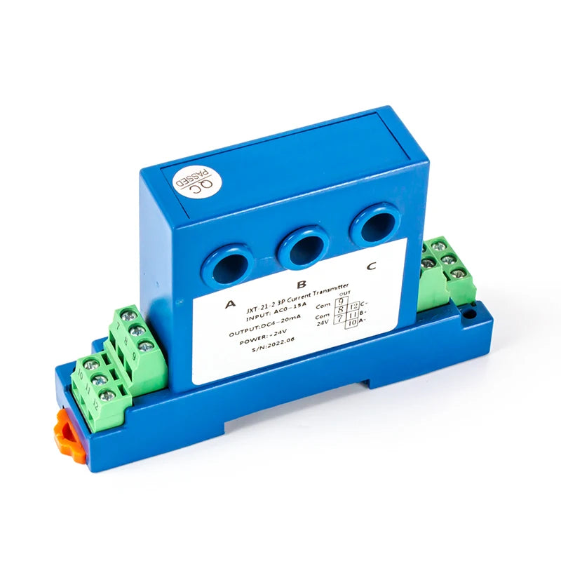 DC24V RS485 Three Phase AC Current Transmitter 0-10A 0-20A 0-30A to 4-20mA 0-10V 0-5V RS485 3-Phase Current Sensor Transducer