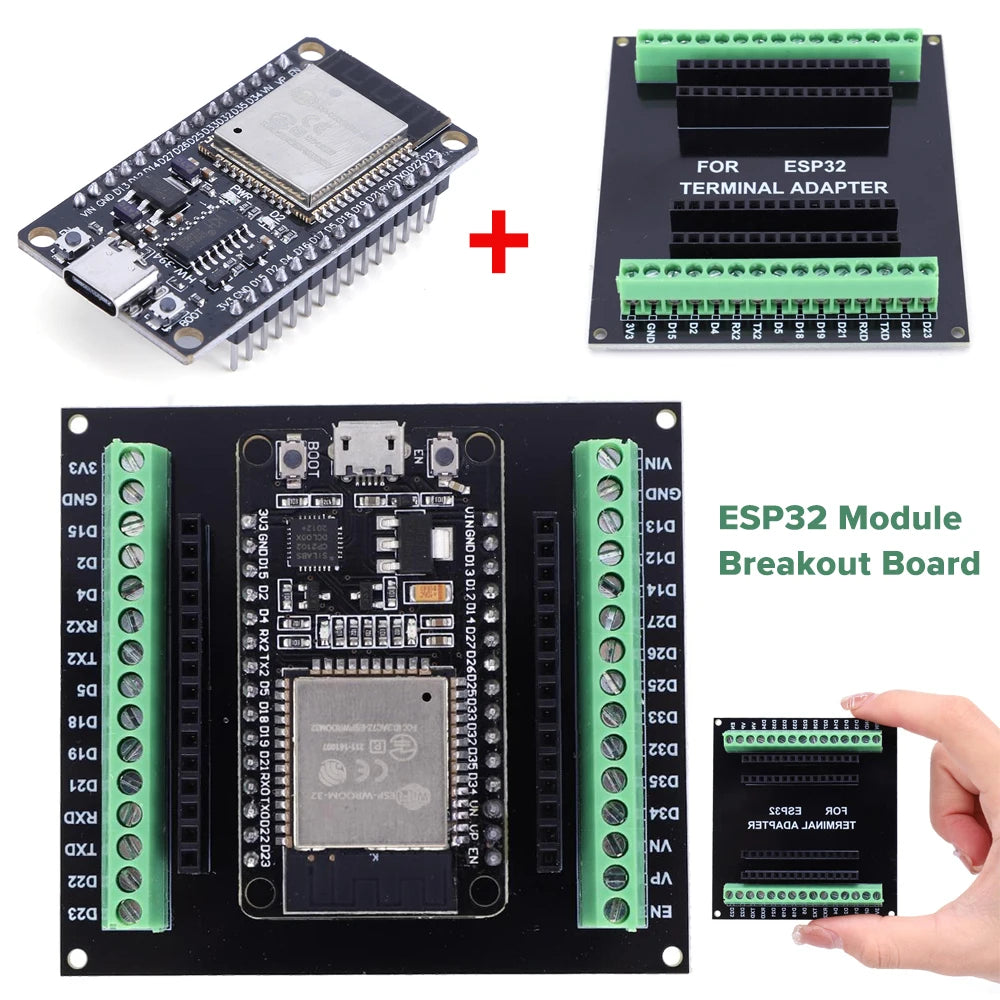 PLR ESP-WROOM-32 ESP32-S Development Board Type-C ESP32 Bluetooth Wifi Nodemcu Module+ESP32 Breakout