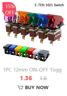 5PCS Miniature Toggle Switch Double Pole Double Throw DPDT (MTS202) ON-ON 120VAC 6A 1/4 Inch Mounting MTS-202