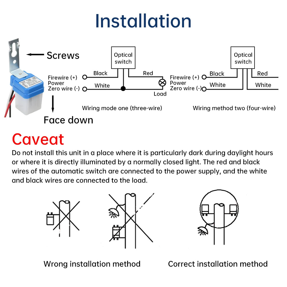 AS-10 Automatic On Off Photocell Street Light Switch 10A 12V 24V 110V 220V 50-60HZ Waterproof Photo Control Lamp Sensor Switch