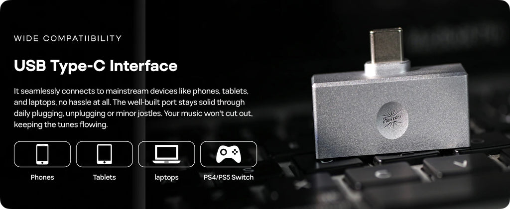 Linsoul Kiwi Ears Allegro Mini High-Fidelity Portable DAC USB C to 3.5/4.4mm Output with High Resolution 32bit/384kHz HiFi Amp