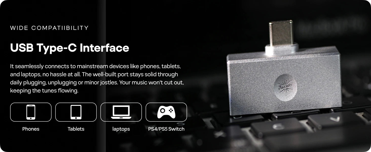 Linsoul Kiwi Ears Allegro Mini High-Fidelity Portable DAC USB C to 3.5/4.4mm Output with High Resolution 32bit/384kHz HiFi Amp