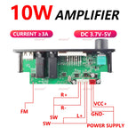 10W Bluetooth Amplifier Board MP3 Decoder Module Dual Channel DC 3.7-5V USB/TF/FM Car Audio Player with Recording Handsfree CalL