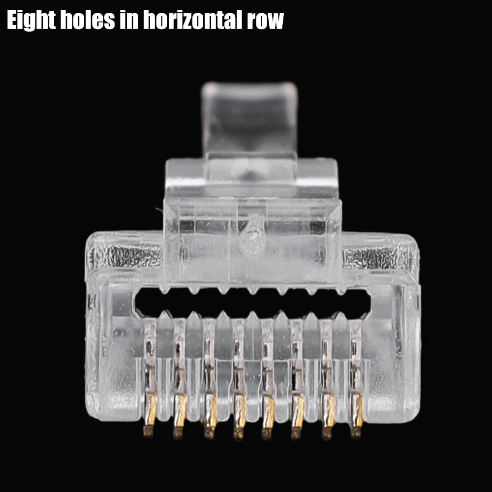 1/10/50Pcs Pass Through RJ45 Cat6/Cat5e Connectors Crystal End Gold-Plated 8P8C Crimp UTP Standard Ethernet Network Modular Plug