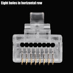 1/10/50Pcs Pass Through RJ45 Cat6/Cat5e Connectors Crystal End Gold-Plated 8P8C Crimp UTP Standard Ethernet Network Modular Plug