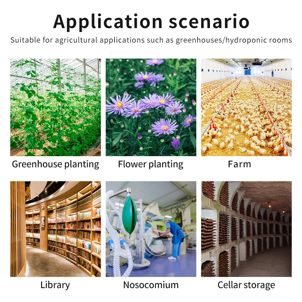 CO2 Monitor Controller Concentration Tester Carbon Dioxide Monitor NDIR Sensor CO2 Pressure Regulator Valve for Greenhouse