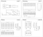 20Pcs CH3.96mm Pitch Wire Connector 2P-10P Wire-to-Board Plug Housing, Straight/Right-Angle Header & Crimp Terminals