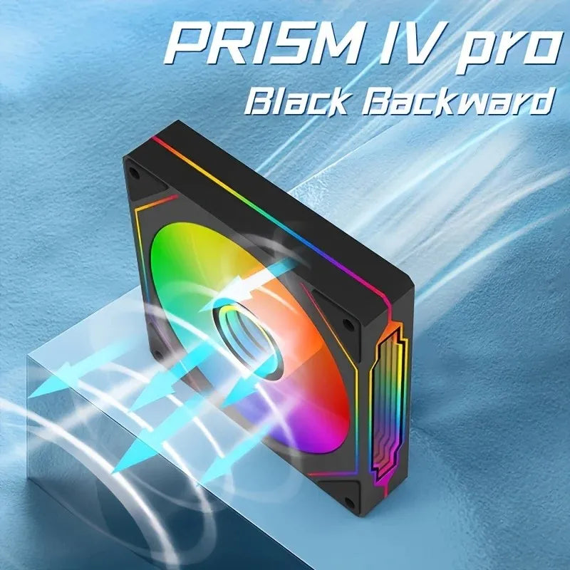 LDPCSJ 14cm ARGB PWM Quiet Computer Cooling Fan, LDPCSJ PRISM 4PRO PC Case Fan 61.5CFM High Airflow 650-1800RPM 12V 4 Pin Fan