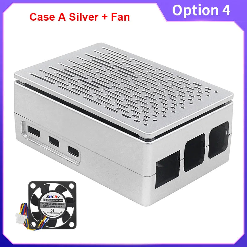 Raspberry Pi 5 ABS Case Black Silver Plastic Shell Optional PWM Cooling Fan Protection Box for Raspberry Pi 5