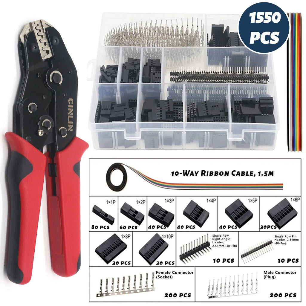 CLN-68B 0.08-1.5mm² Open Barrel Terminals Pliers Crimping Tool (28-16AWG) for JST, DuPont, Molex, PH2.0 XH2.54 3.96 4.2mm Pitch