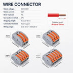 Electrical Wire Connector Set 48/62PCS 2/3/4/5/8 Port Lever Quick Splice Wire Connectors 32A 250V AWG28-12 0.08-4mm2 Storage Box