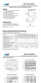 SMD Schottky Diode SS14 SS24 SS34 SS54 SMA Package 1A 2A 3A 5A 40V  50pcs/100pcs/200pcs/500pcs