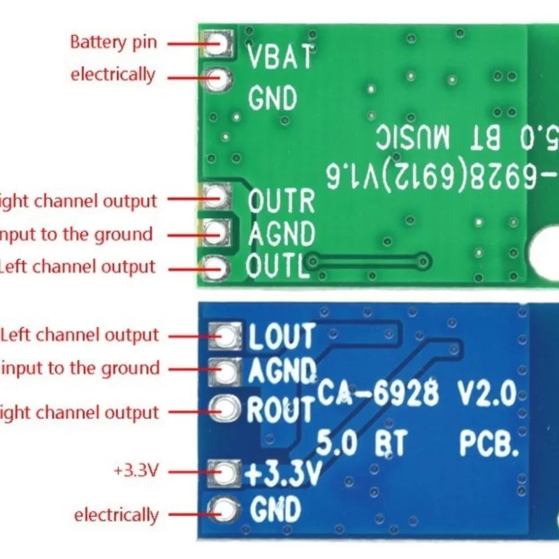 1-10pcs/CA-6928 Digital Power Channel Amplifier Board 3.3V-6V Bluetooth Speaker Audio Aplifier Module Board New