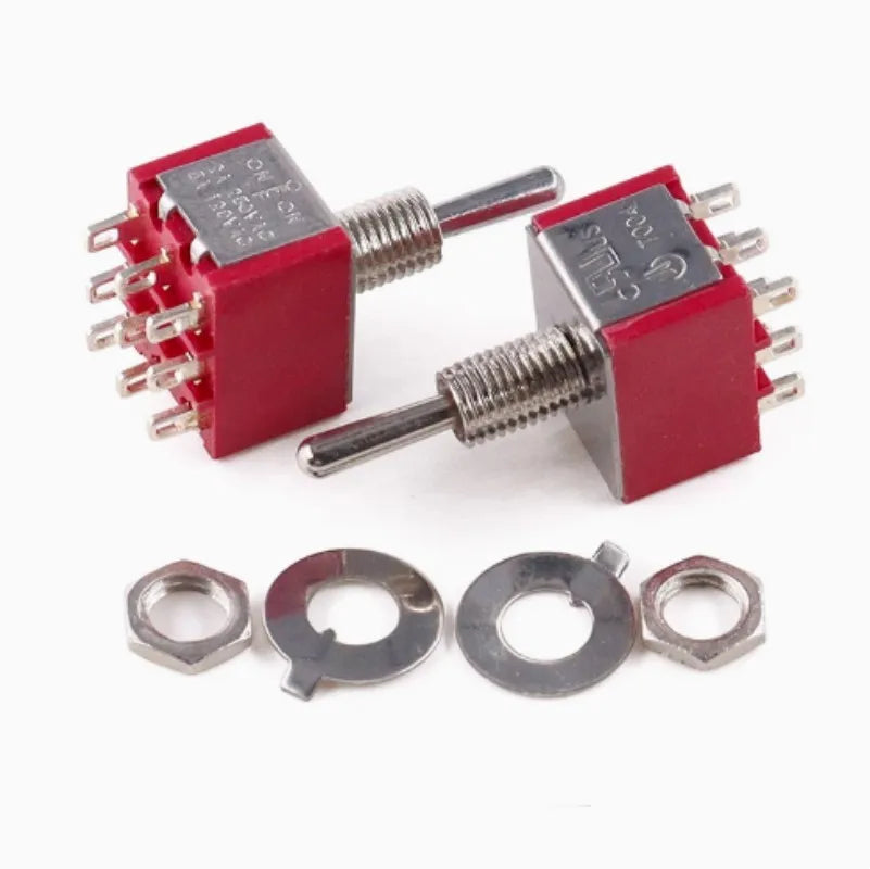 5pcs Toggle Switch SPDT DPDT 125V 6A 9Pin MTS-302 MTS-303 Mini Miniature Toggle Switch
