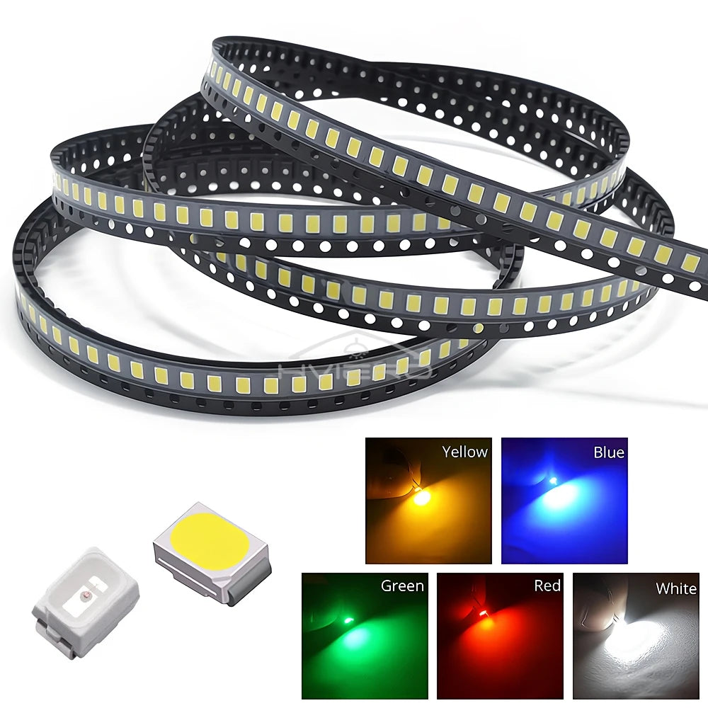 100Pcs 3.3V 2835 5730 3020 Bright Chips SMD LED Red Yellow White Blues RGB Purple Pink Light Emitting Diodes Lighting Atmosphere