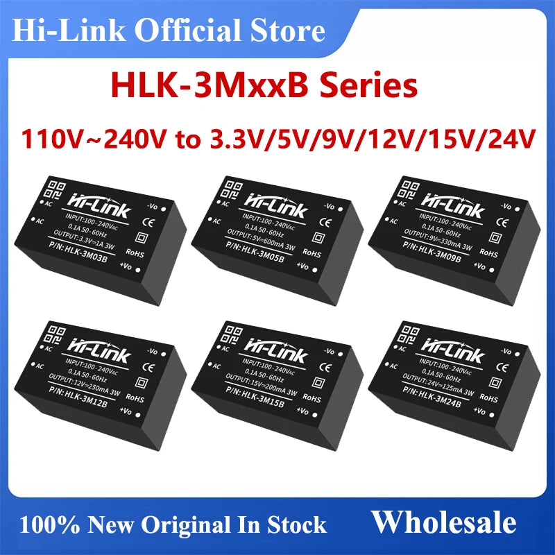 Hilink 3W 5W 10W 220V 240V 5V 12V 24V AC DC Converter HLK-PM01 NewOriginal Power Supply Module PM12 3M05B 3M05C 3M12C 5M05 10M05