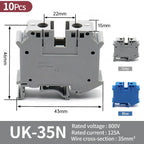 UK-2.5B DIN Rail Universal Brass Block Screw Clamp Wiring Voltage Terminal UK1.5N/3N/5N/6N/10N/16N/25N/35N/50N