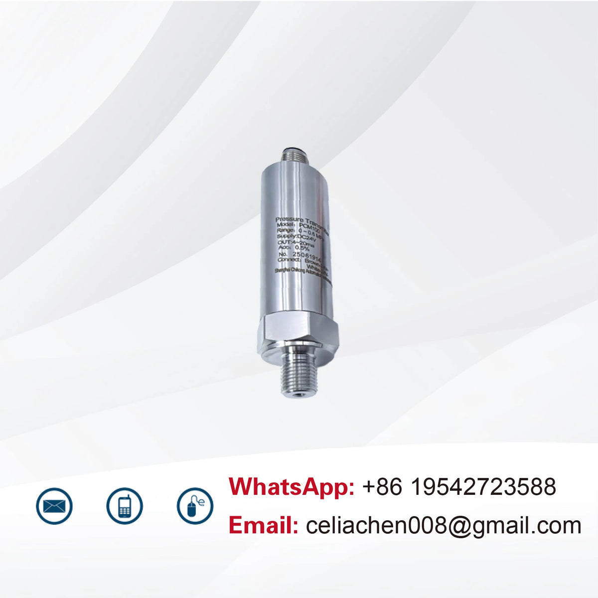 Pressure Transmitter 4-20mA Industrial Sensor M12 Connector IP67 Hydraulic Oil Air Monitoring