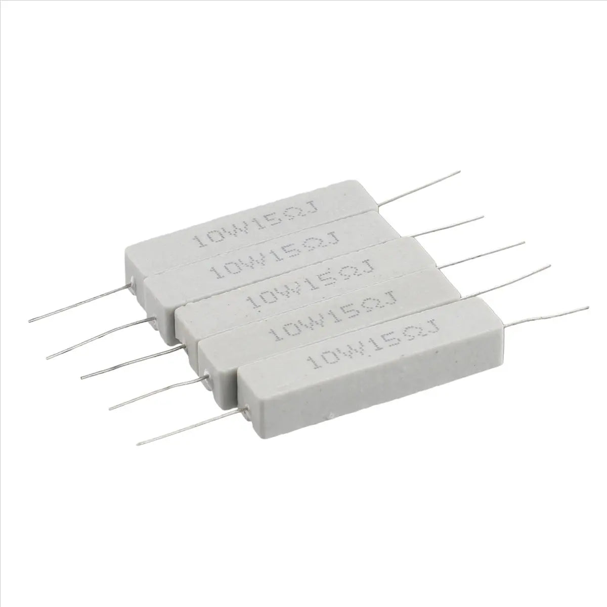 (FDDT) 5 Pcs 10W Watt 15 ohm 5% Wirewound Ceramic Cement Resistor