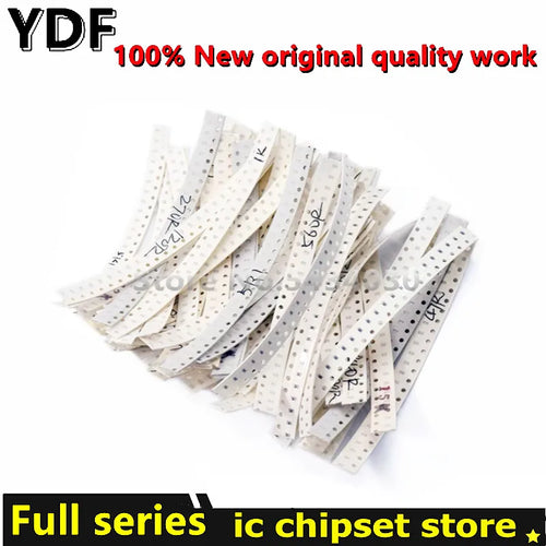 (50-4000pcs) 100% New 0402 0603 0805 1206 1210 2010 2512 SMD Resistor Assorted Kit 1K 1R 0R-910R 1K-910K 1M-10M Resistance 1% 5%
