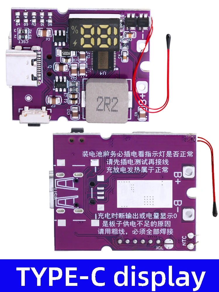 22.5W Power Bank Bidirectional Fast Charging Mobile Power Module Circuit Board With Digital/Light Type-C USB Suppor PD/QC3.0 2.0
